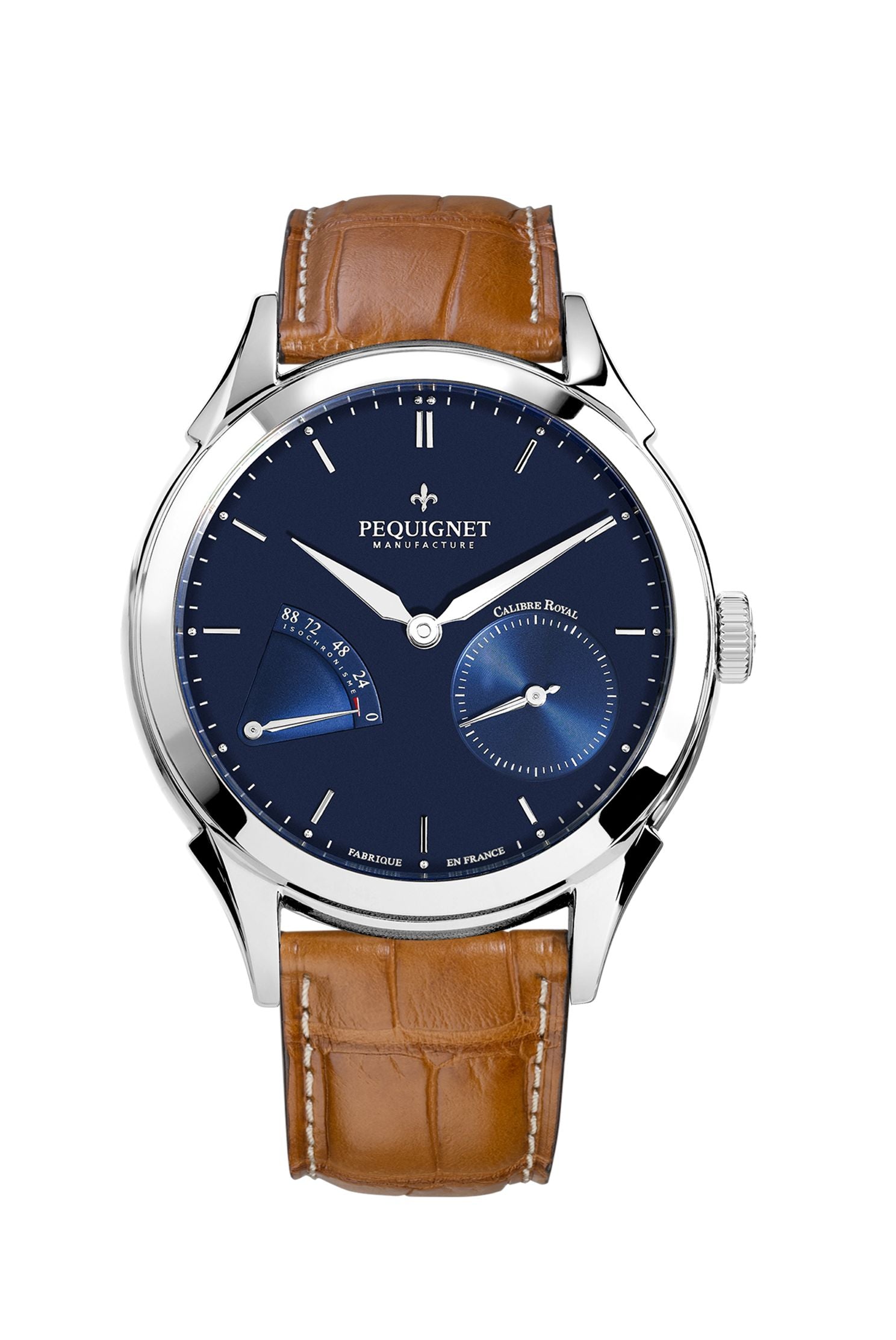 pequignet-royale-origine-montre-homme-cadran-bleu-intense-grande-date-calibre-ro image 5