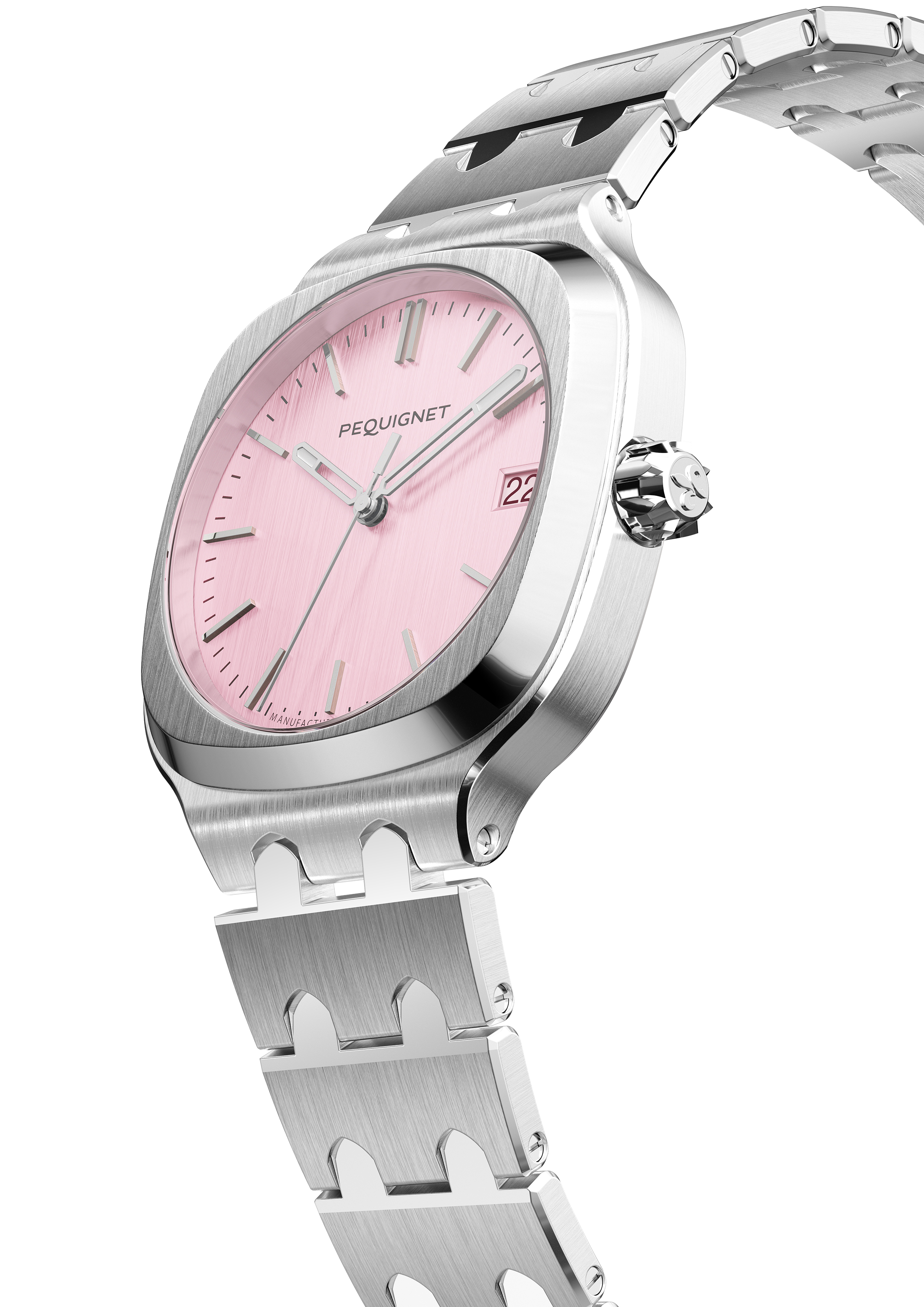 pequignet-concorde-36-mm-rose-sport-chic-montre-femme-acier image 3