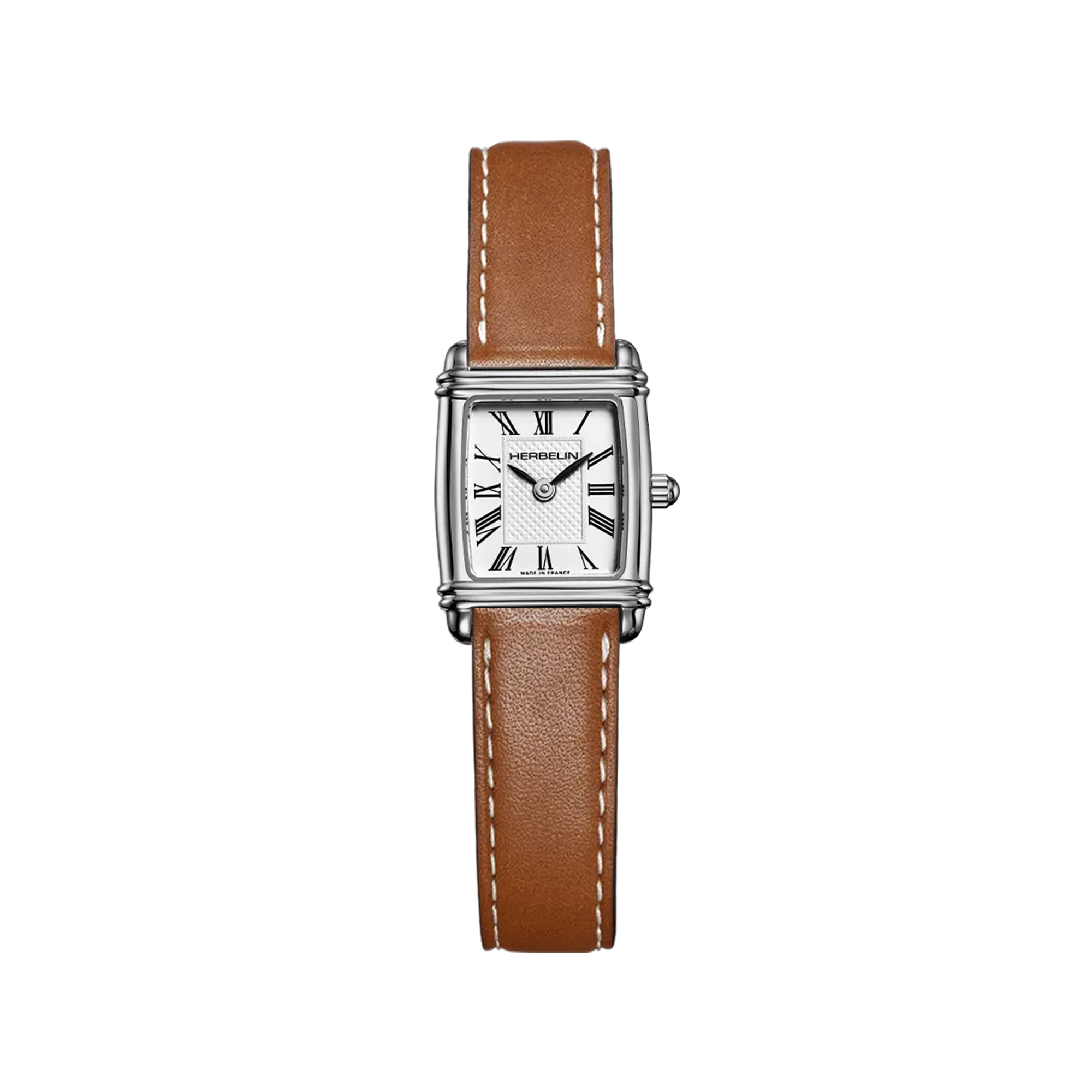 herbelin-art-d-co-femme-tonneau-quartz-acier-cuir-gold image 1