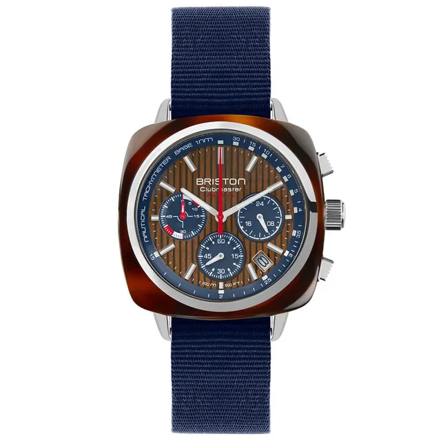 briston-clubmaster-regatta-chronographe-42-mm-noyer-bleu image 1
