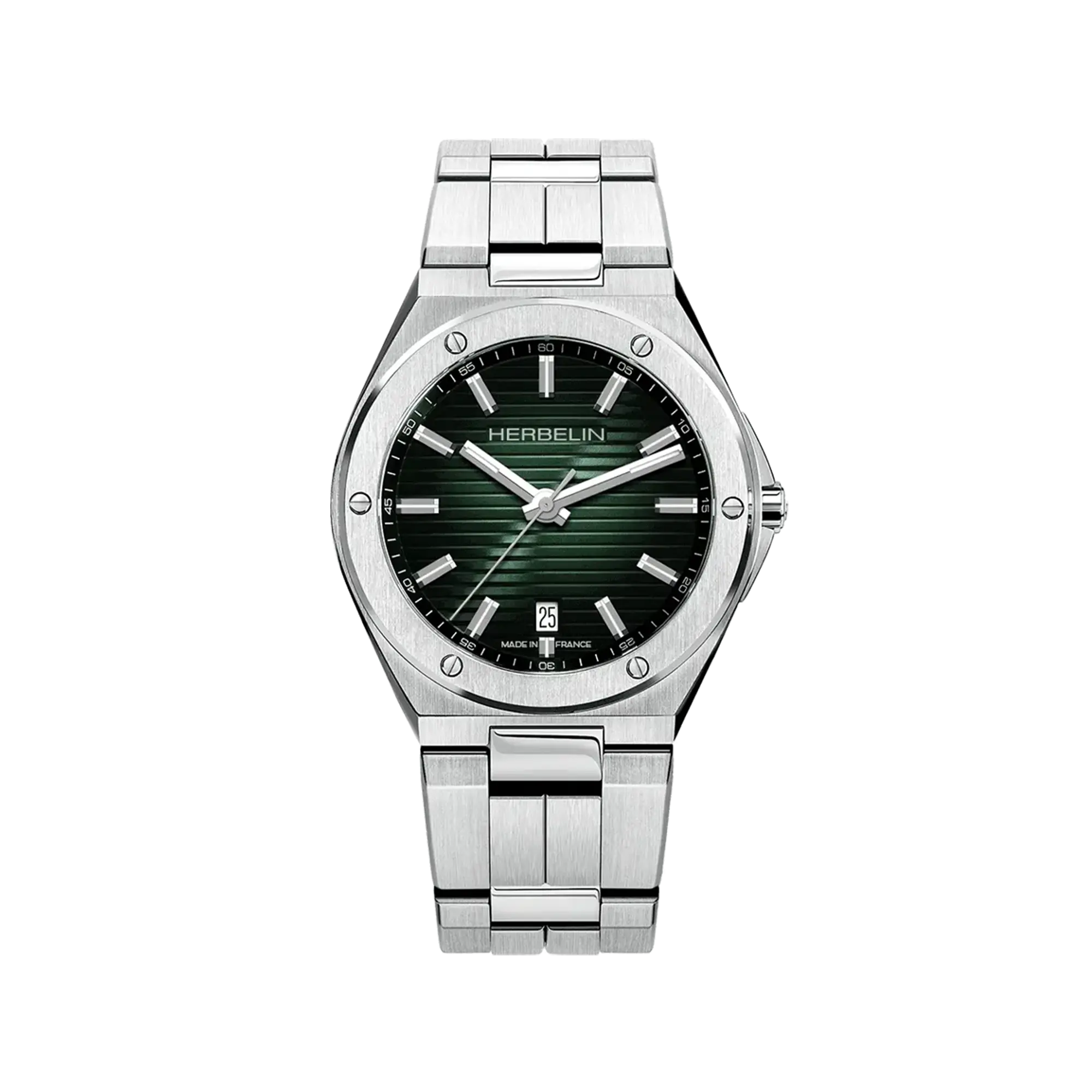 herbelin-cap-camarat-quartz-date-acier-cadran-vert-montre-homme image 1