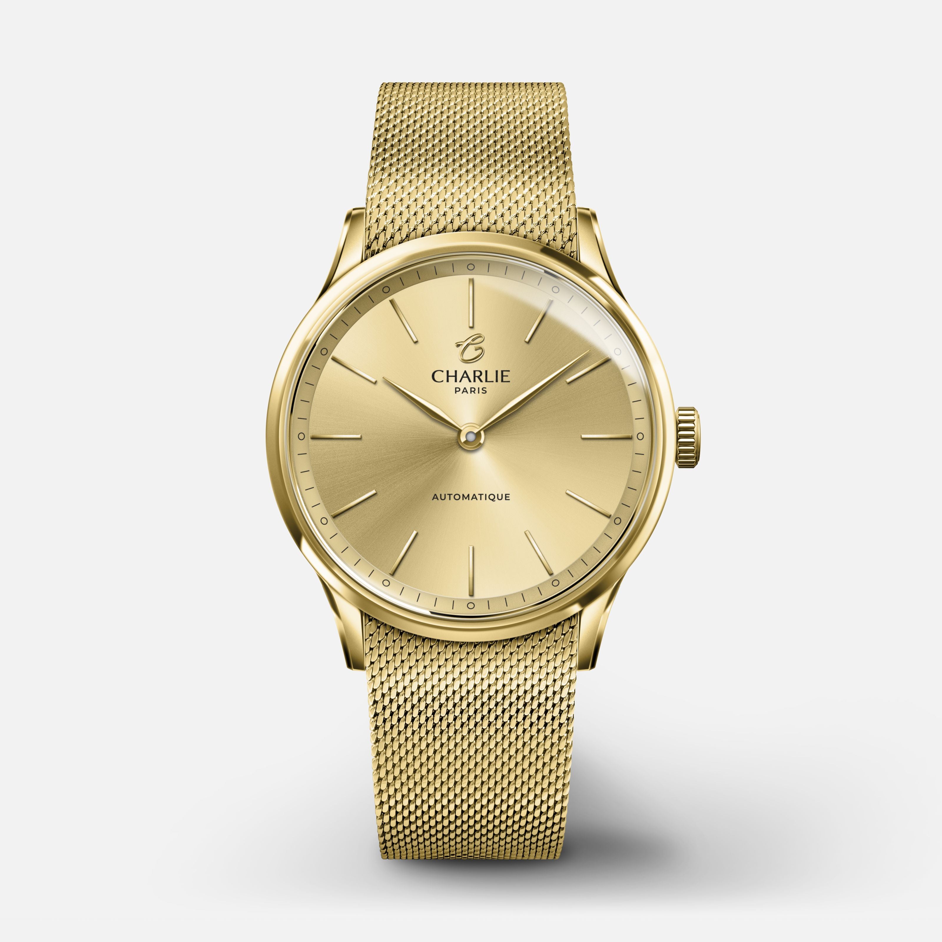 charlie-paris-initial-35-montre-automatique-dor-cadran-soleil-35-mm image 1