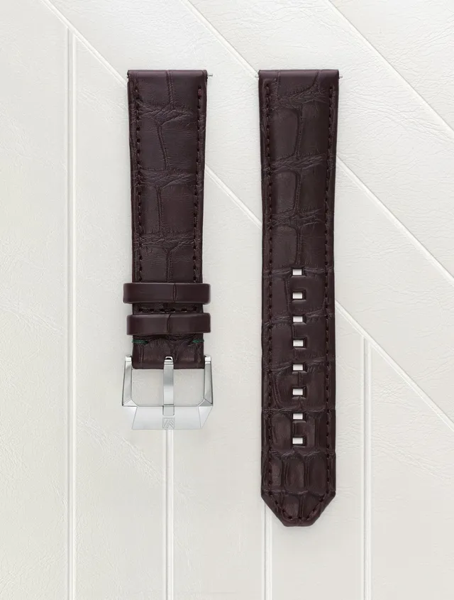 march-la-b-bracelet-alligator-marron-22mm-pour-am2 image 1