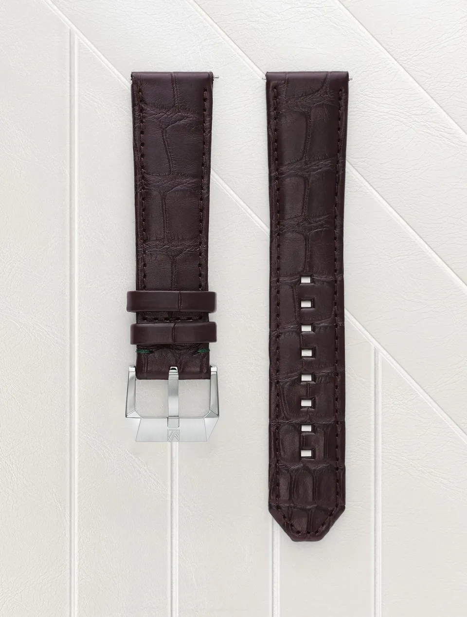 march-la-b-bracelet-alligator-marron-22mm-pour-am2 image 1