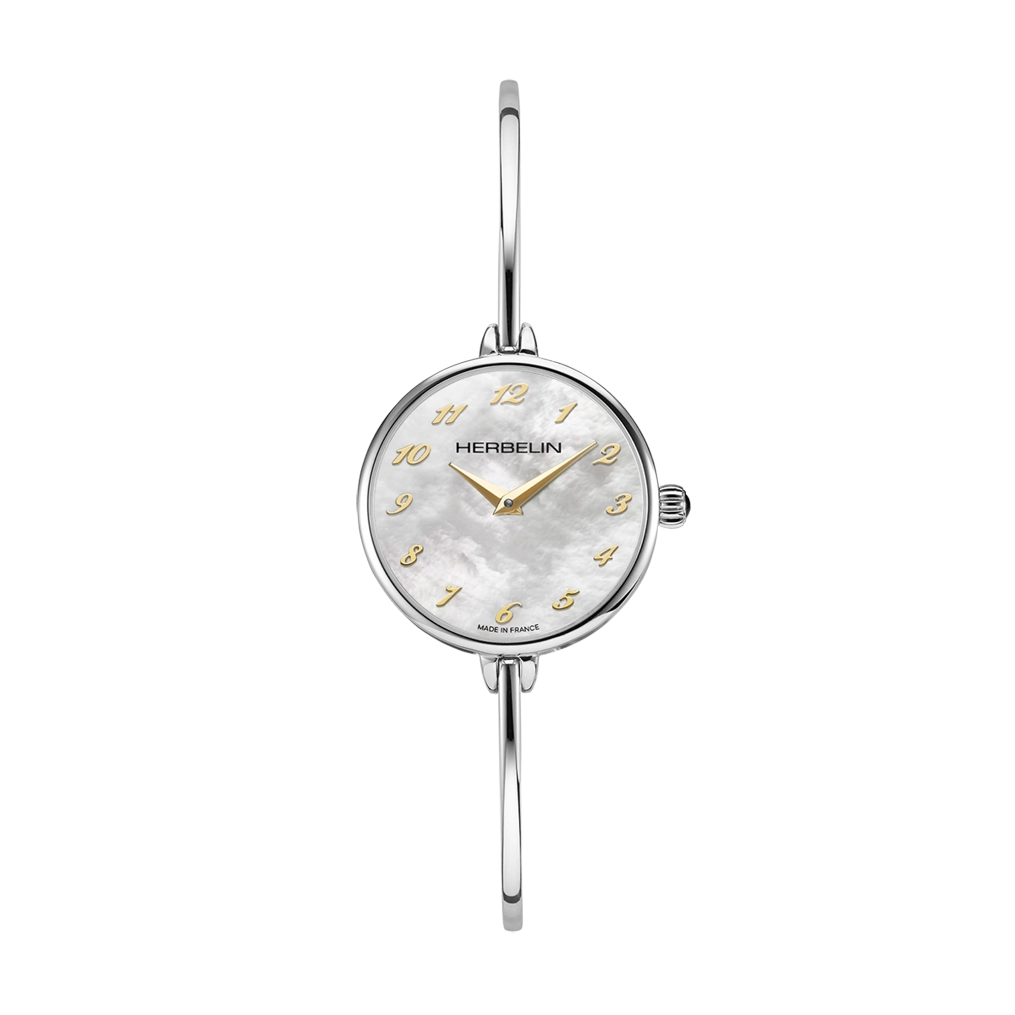 herbelin-fil-quartz-montre-femme-acier-nacre image 1