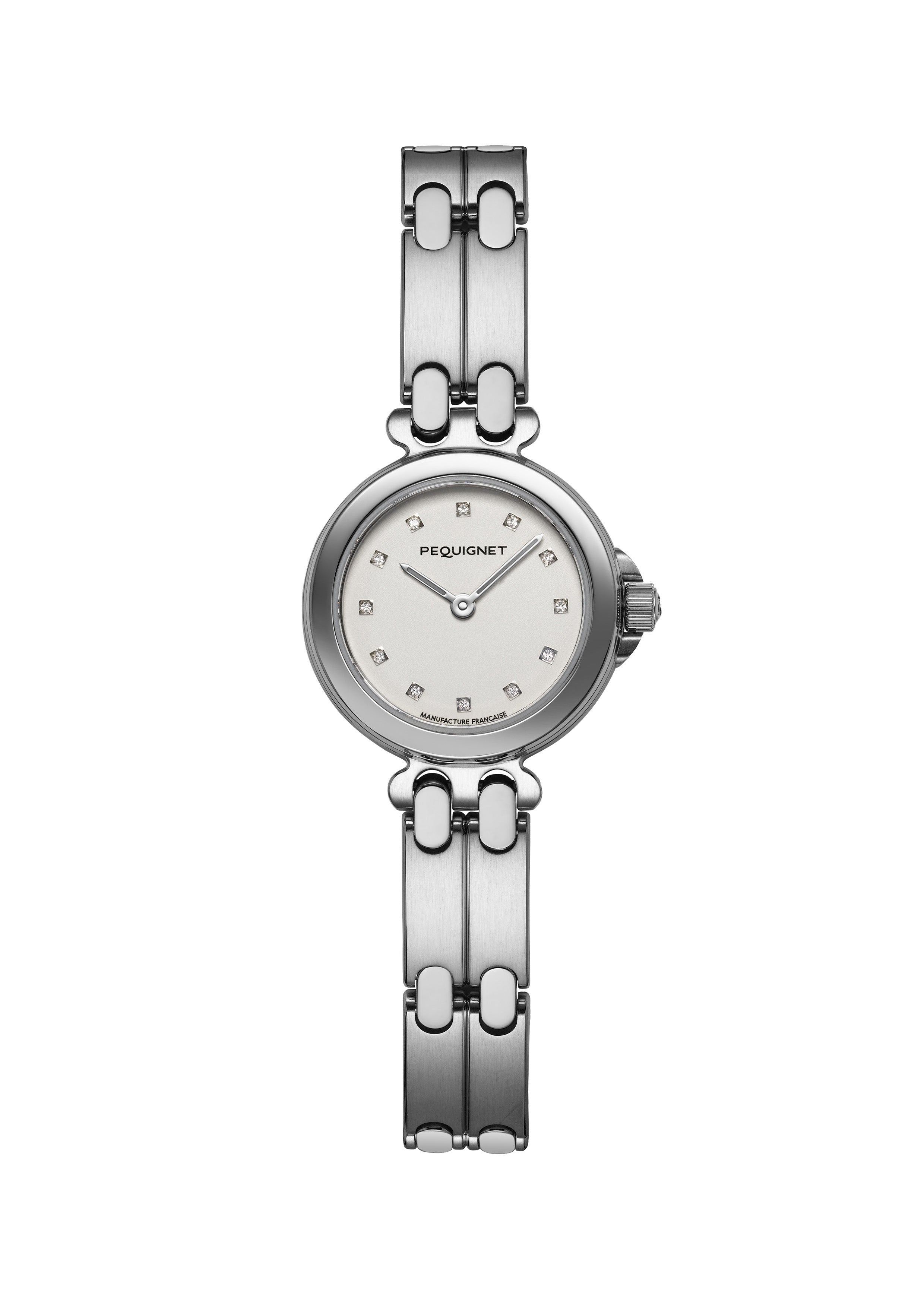 pequignet-moorea-25-mm-cadran-opalin-12-diamants-montre-femme-quartz image 1