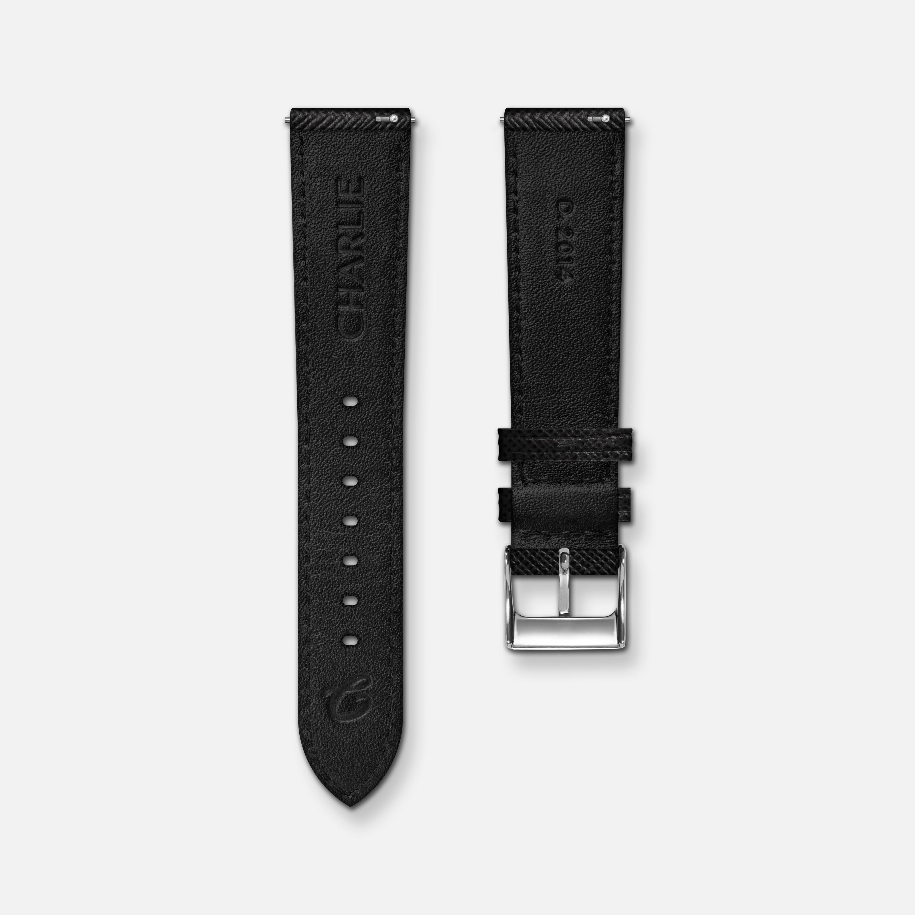 charlie-paris-bracelet-cuir-saffiano-noir-18-mm-initial-36-35-sully-35 image 3