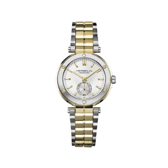 herbelin-newport-quartz-35-mm-montre-femme-acier-bicolore-date image 1
