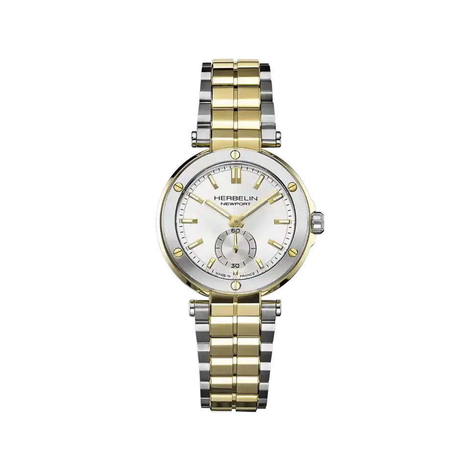 herbelin-newport-quartz-35-mm-montre-femme-acier-bicolore-date image 1