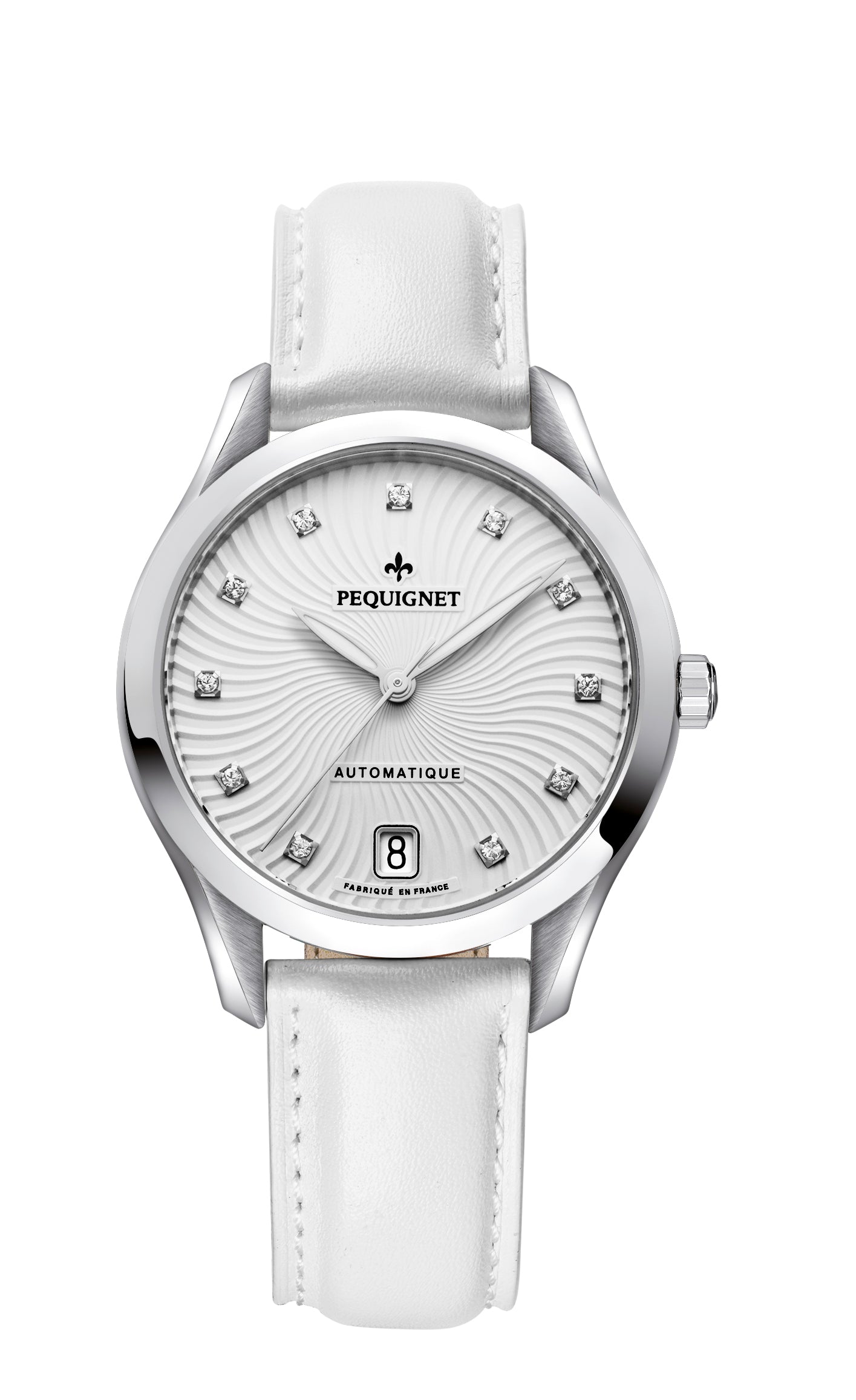 pequignet-l-gance-montre-femme-automatique-suisse-bo-tier-acier-cadran-blanc-fra image 3