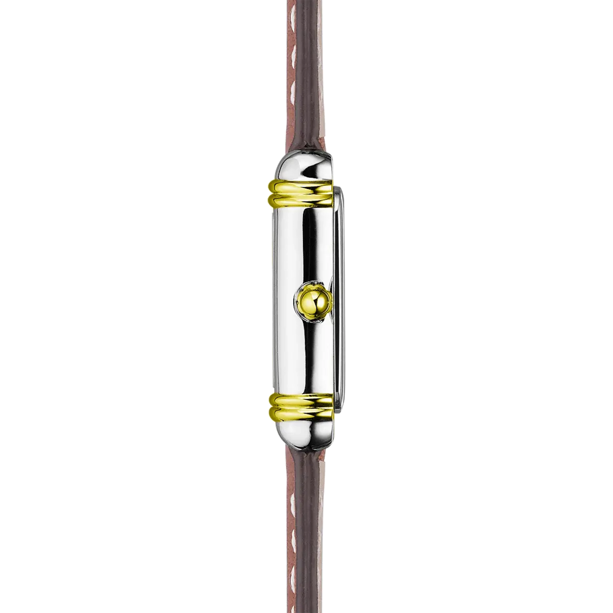 herbelin-art-d-co-tonneau-quartz-bicolore-cuir-camel-femme-montre image 3