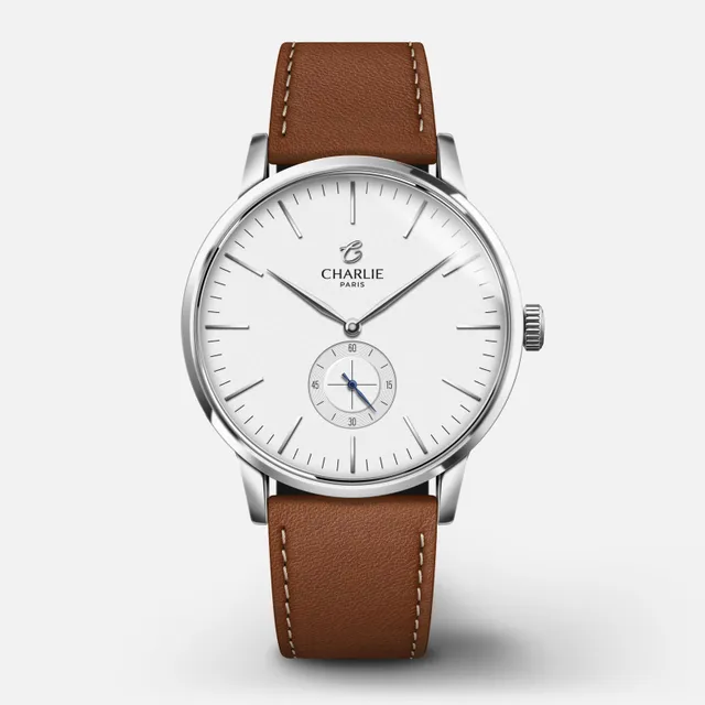 charlie-paris-horizon-montre-quartz-homme-39mm-cadran-blanc image 1