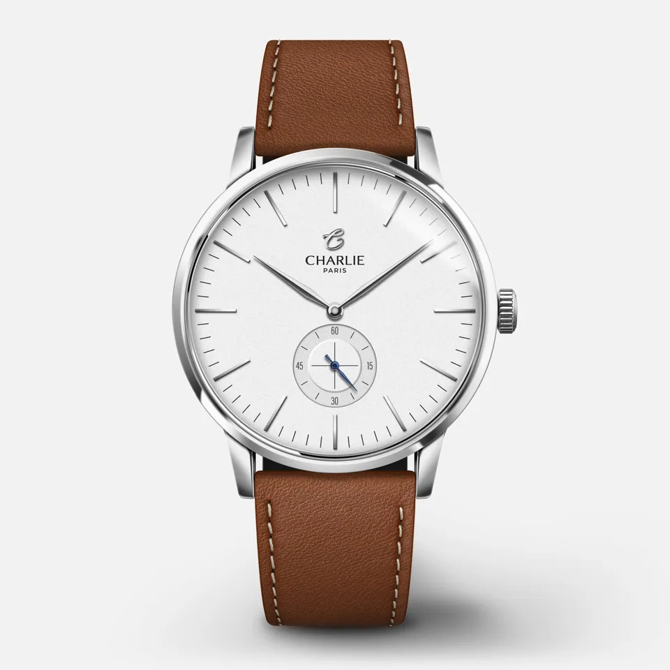 charlie-paris-horizon-montre-quartz-homme-39mm-cadran-blanc image 1