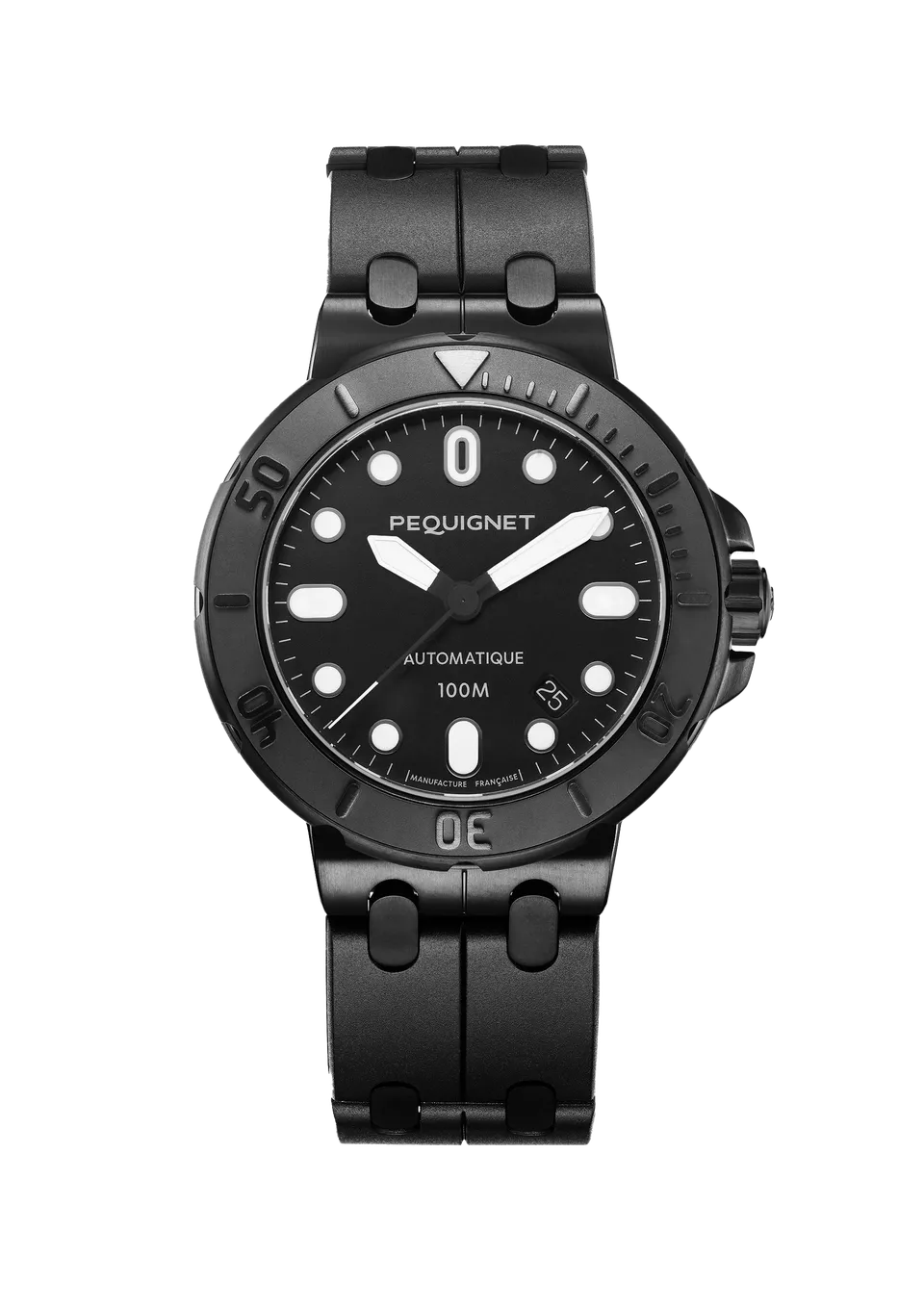 pequignet-moorea-hossegor-montre-automatique-sport-43-mm-cadran-noir-bracelet-ac image 1