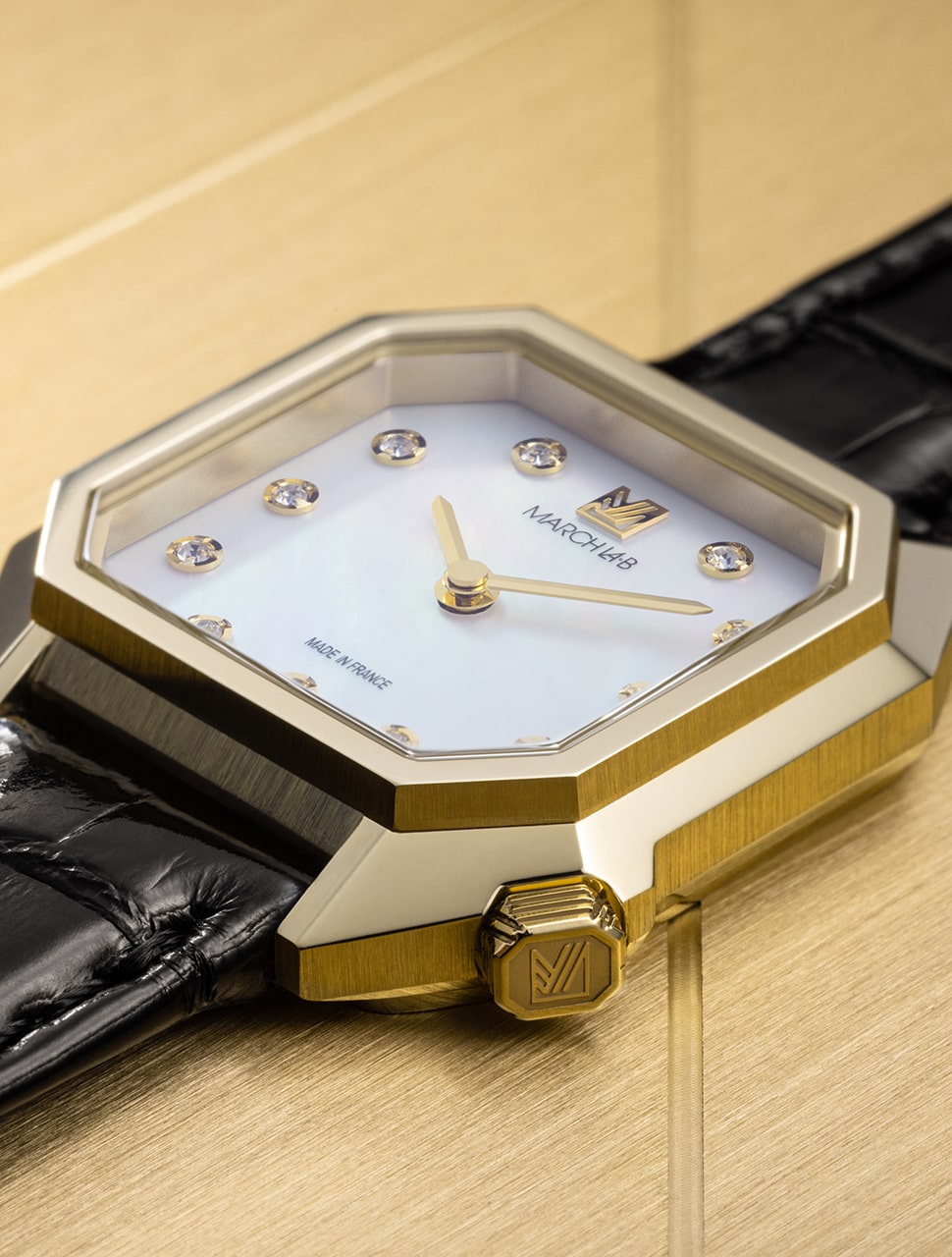 march-la-b-lady-mansart-diamants-nacre-or-18-carats-26-mm-montre-femme-quartz image 4