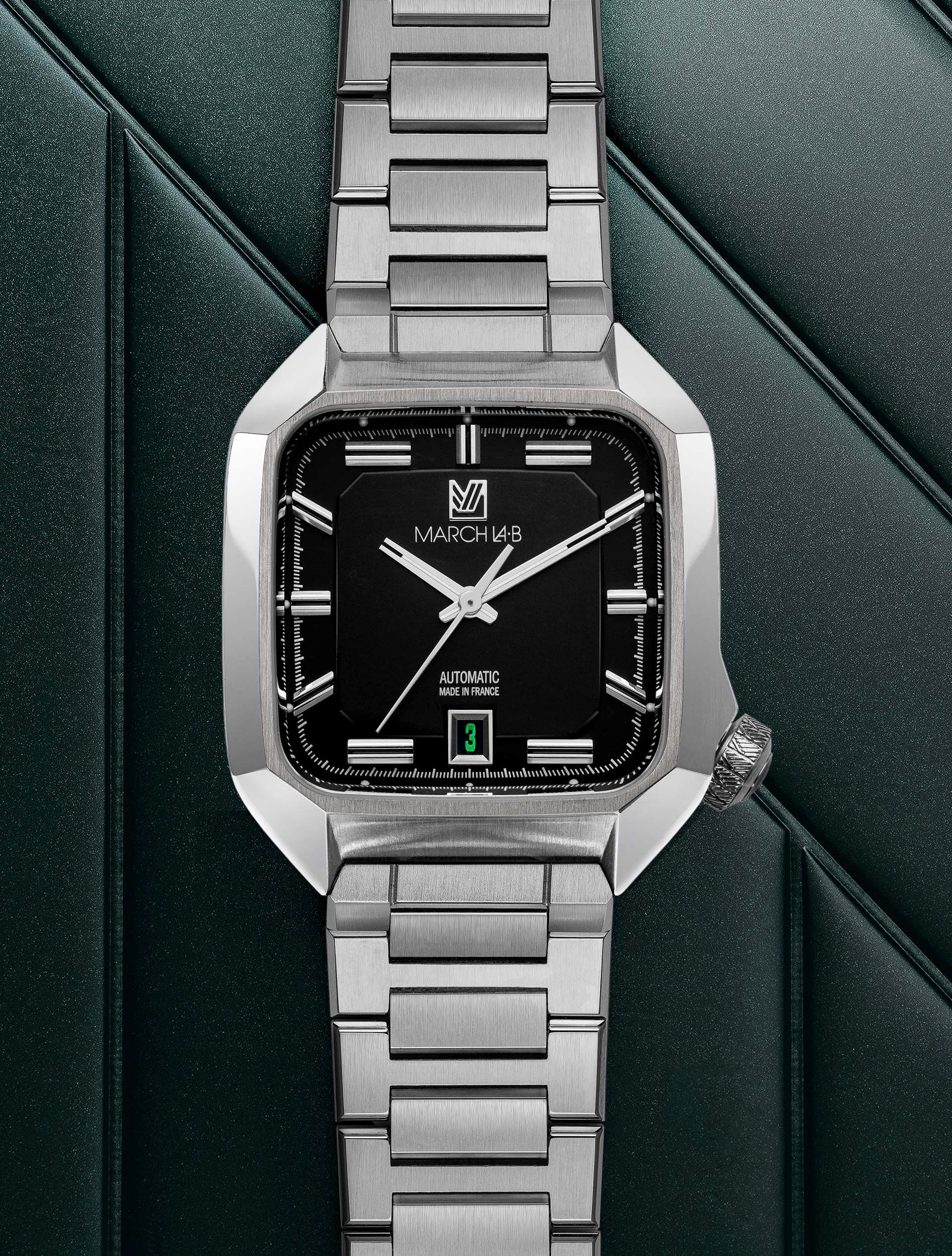 march-la-b-am2-automatique-black-39-mm-montre-octogonale-homme image 1
