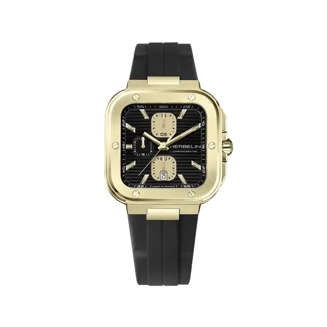 herbelin-cap-camarat-square-montre-homme-chronographe-quartz-40-5-mm-acier-bicol image 1