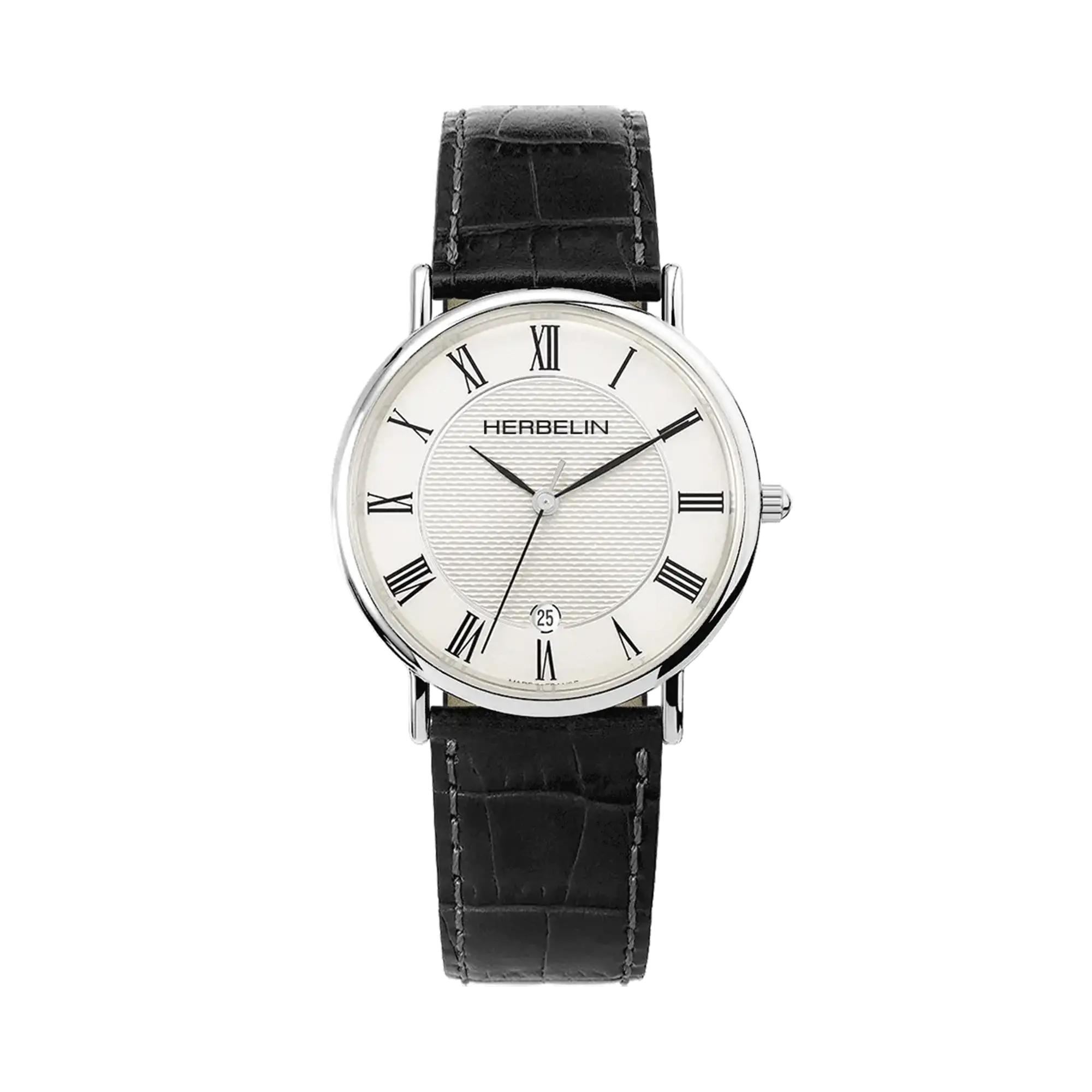 herbelin-classique-montre-quartz-acier-cuir-noir-homme image 1