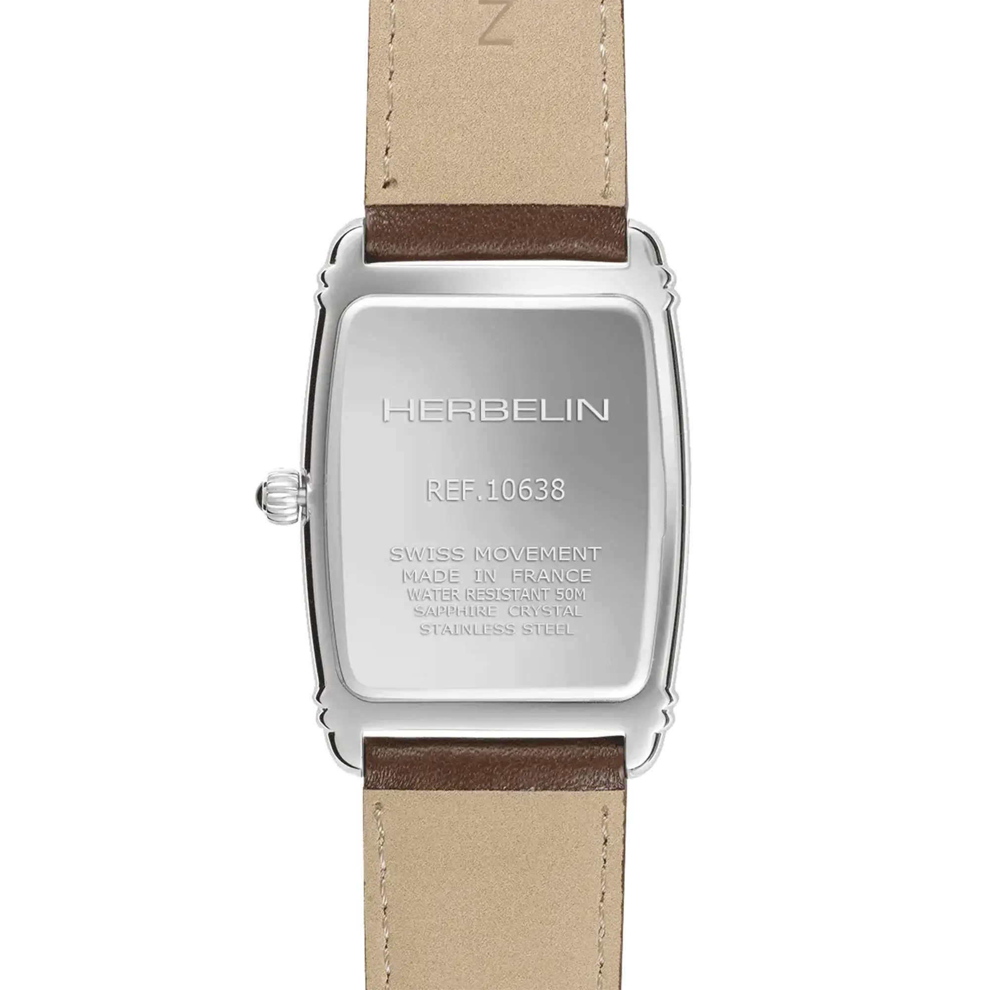 herbelin-art-d-co-petite-seconde-homme-acier-cuir-brun-quartz image 4