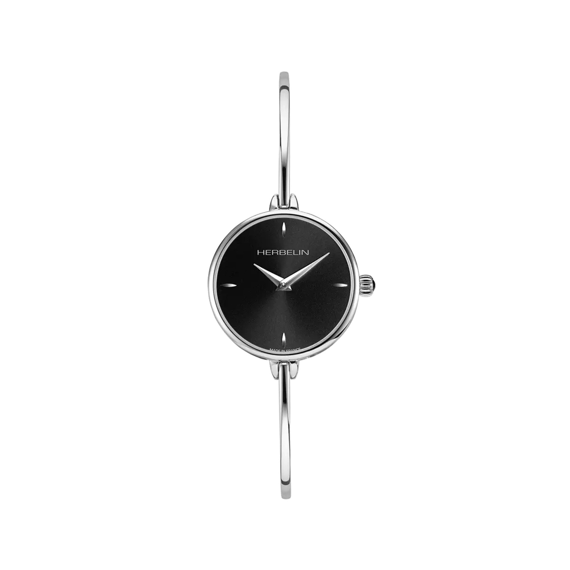 herbelin-fil-quartz-ronde-femme-acier-et-cadran-noir image 1