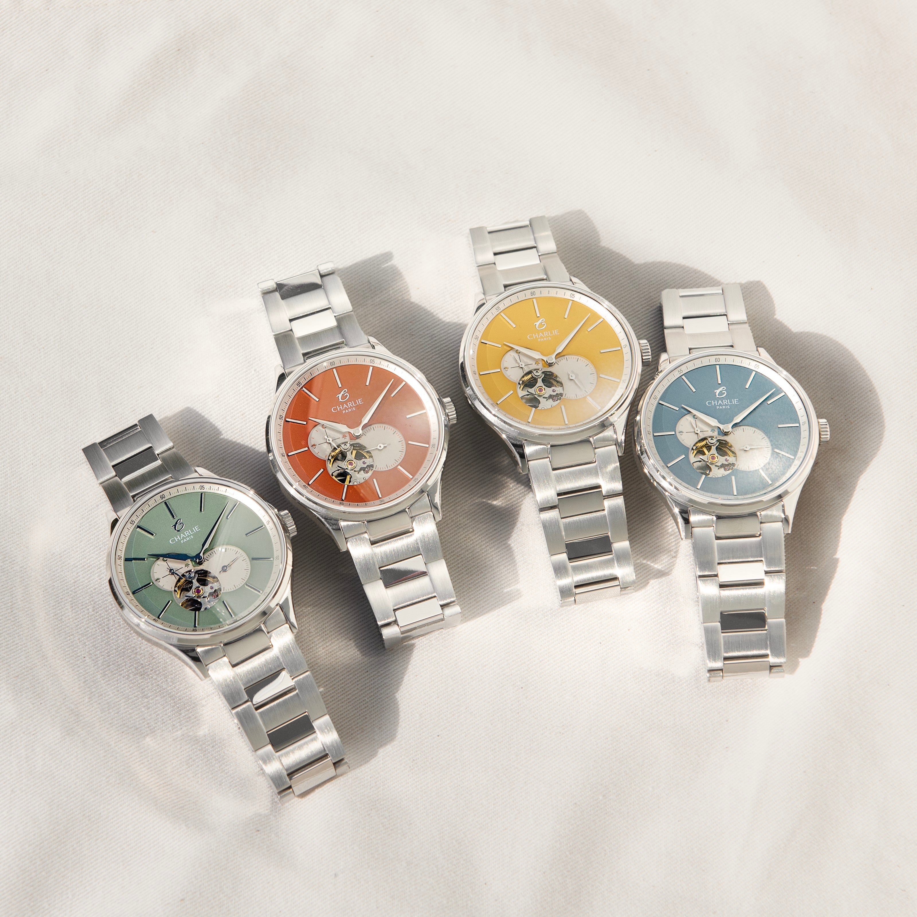 charlie-paris-initial-montre-automatique-c-ur-ouvert-yellow-sunshine-40mm-dition image 7