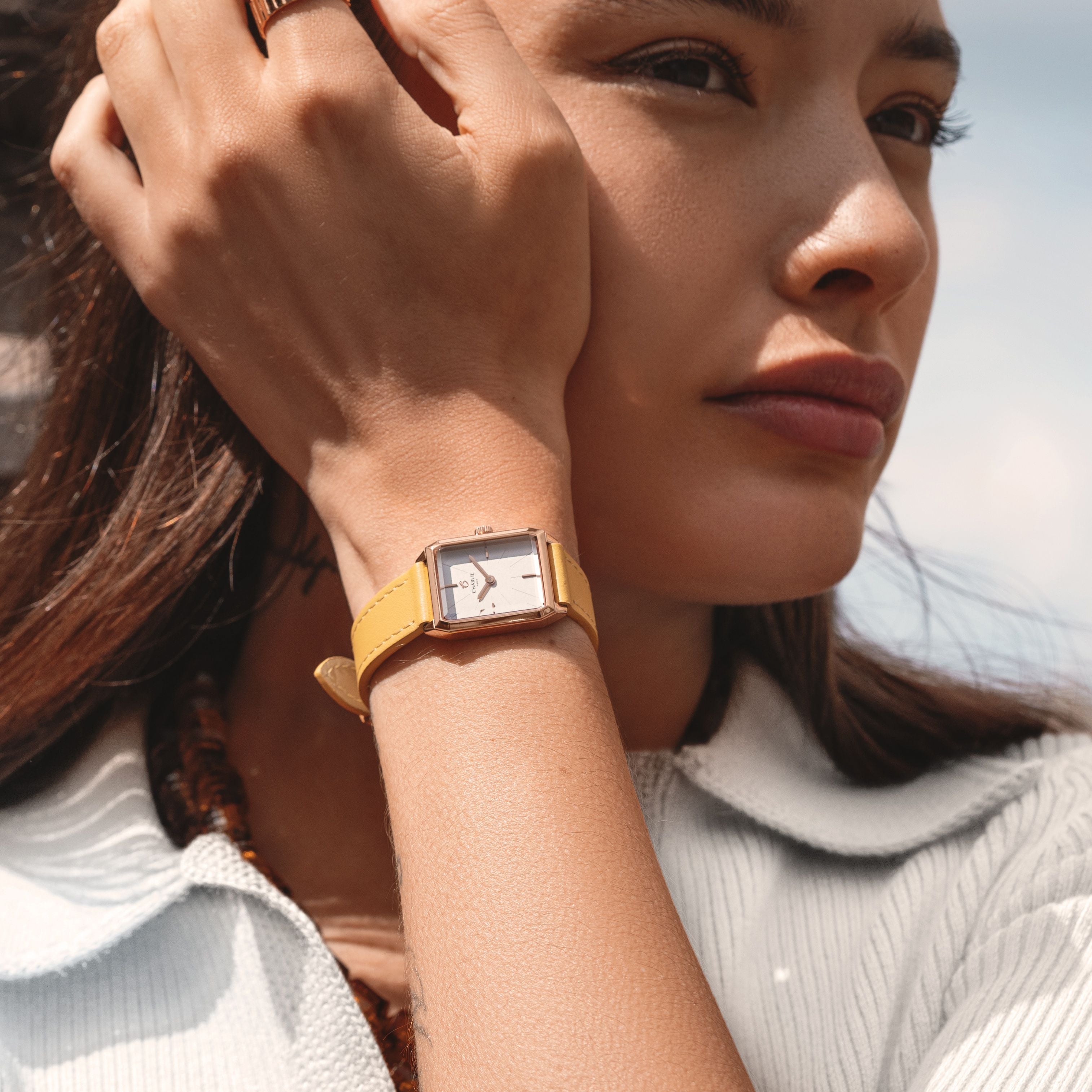 charlie-paris-bracelet-cuir-jaune-toscan-14mm image 2