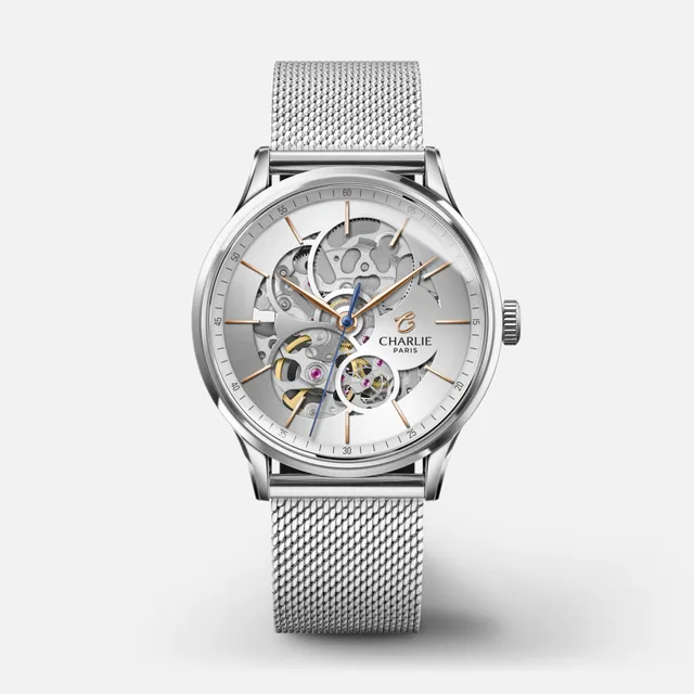 charlie-paris-initial-36-montre-automatique-femme-ajour-e-acier-36-mm image 1