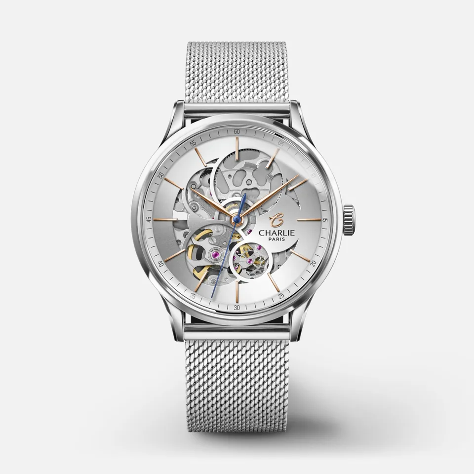 charlie-paris-initial-36-montre-automatique-femme-ajour-e-acier-36-mm image 1
