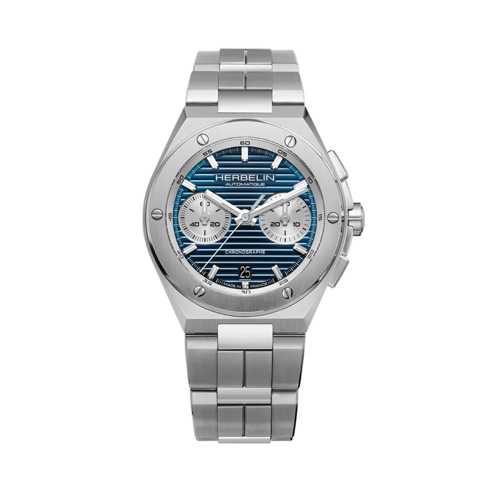 herbelin-cap-camarat-chronographe-automatique-42mm-montre-homme-acier-bleu image 1