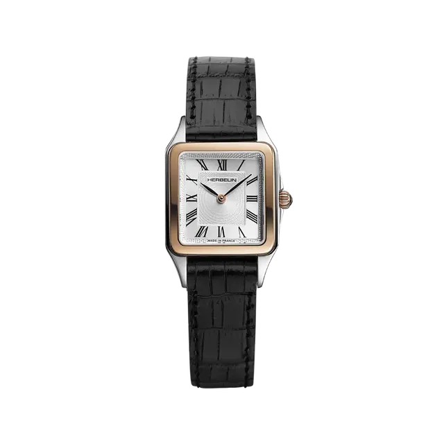 herbelin-luna-quartz-montre-femme-pvd-or-rose-cuir-noir image 1