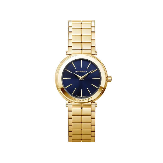 herbelin-newport-slim-femme-pvd-or-jaune-bleu-quartz image 1