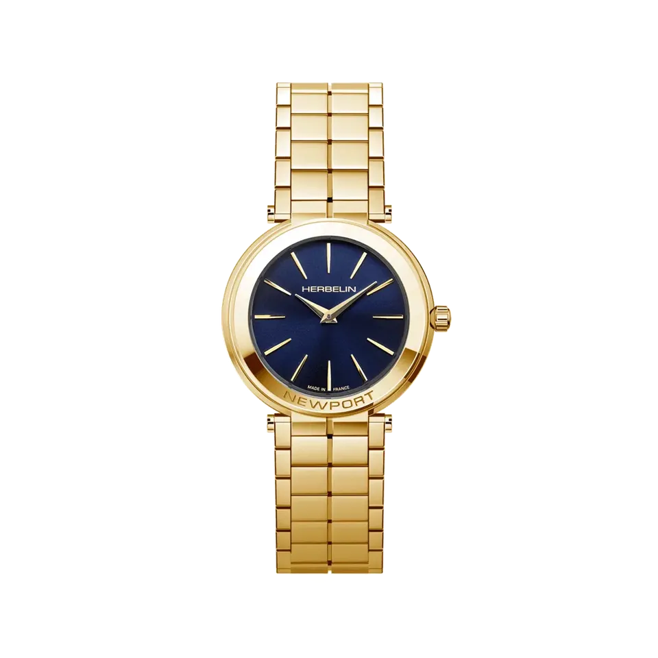 herbelin-newport-slim-femme-pvd-or-jaune-bleu-quartz image 1