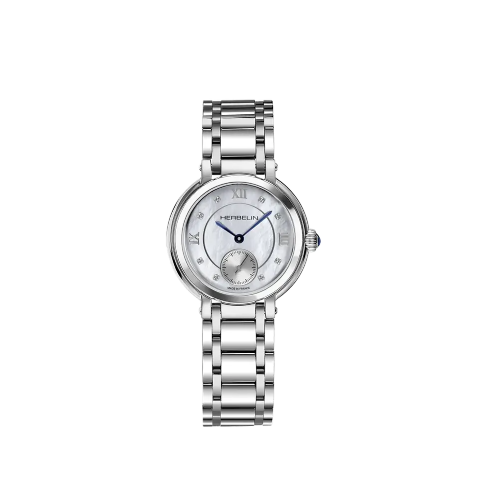 herbelin-galet-petite-seconde-acier-nacre-montre-femme image 1