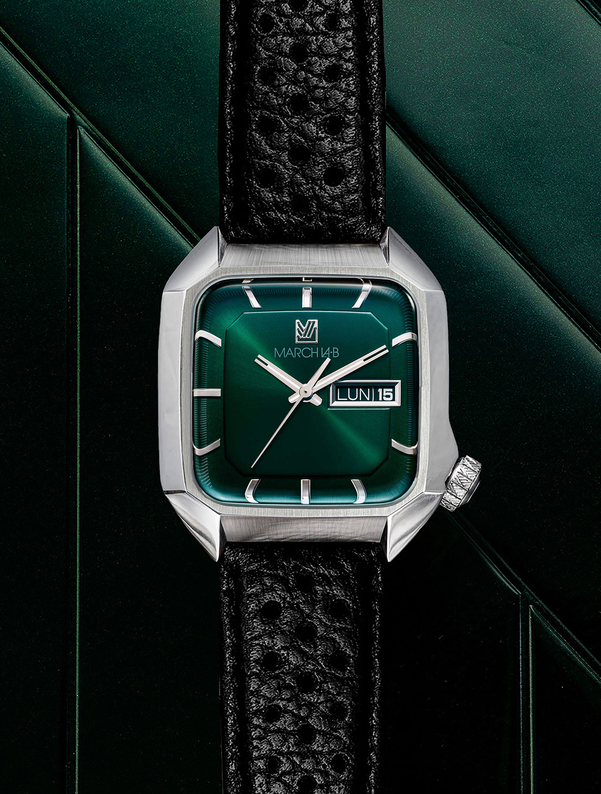 march-la-b-am2-lectrique-forest-39-mm-montre-homme-quartz-verte image 2