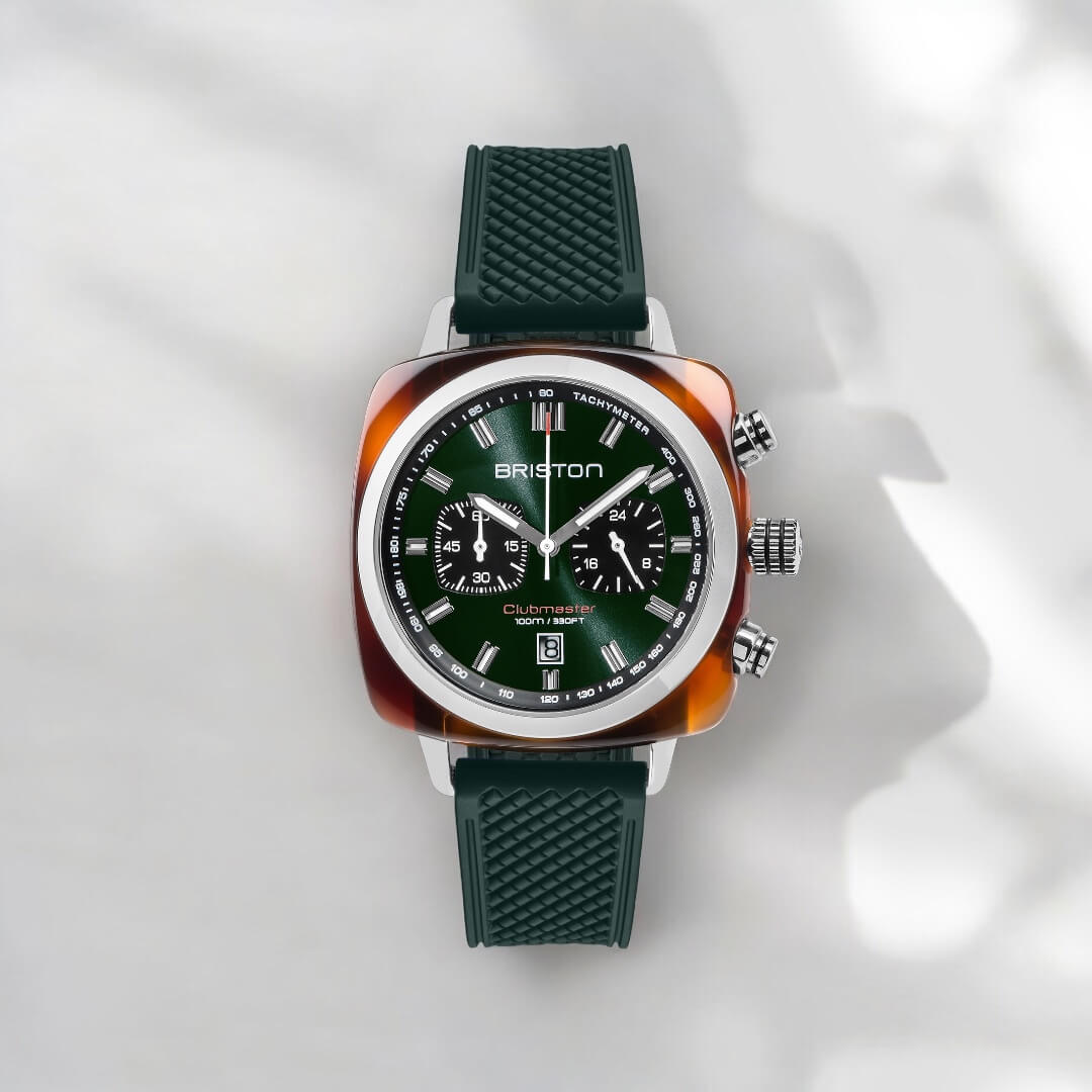 briston-clubmaster-classic-bracelet-rubber-fkm-20-mm-vert-anglais image 2