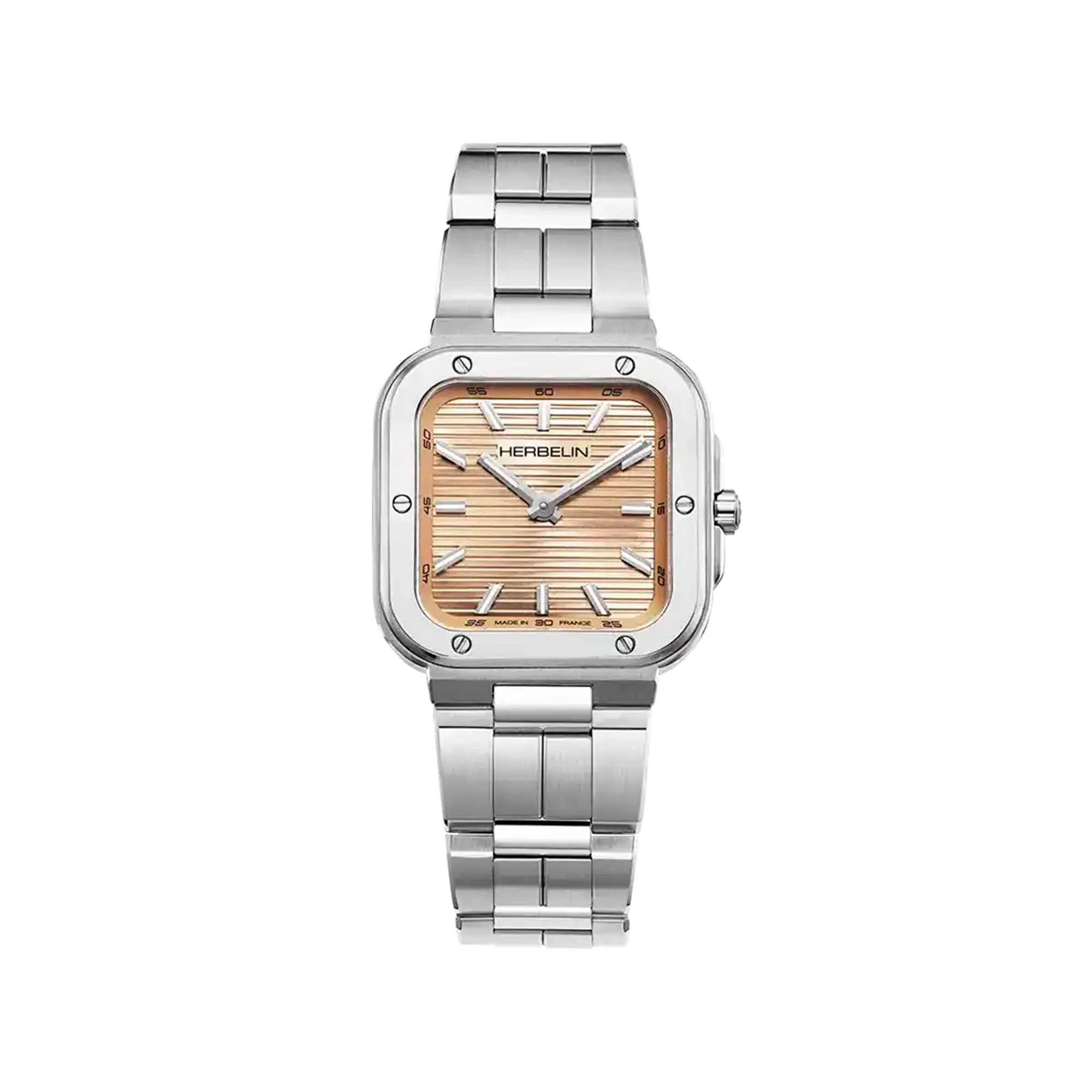 herbelin-cap-camarat-square-champagne-ros-montre-femme-acier image 1