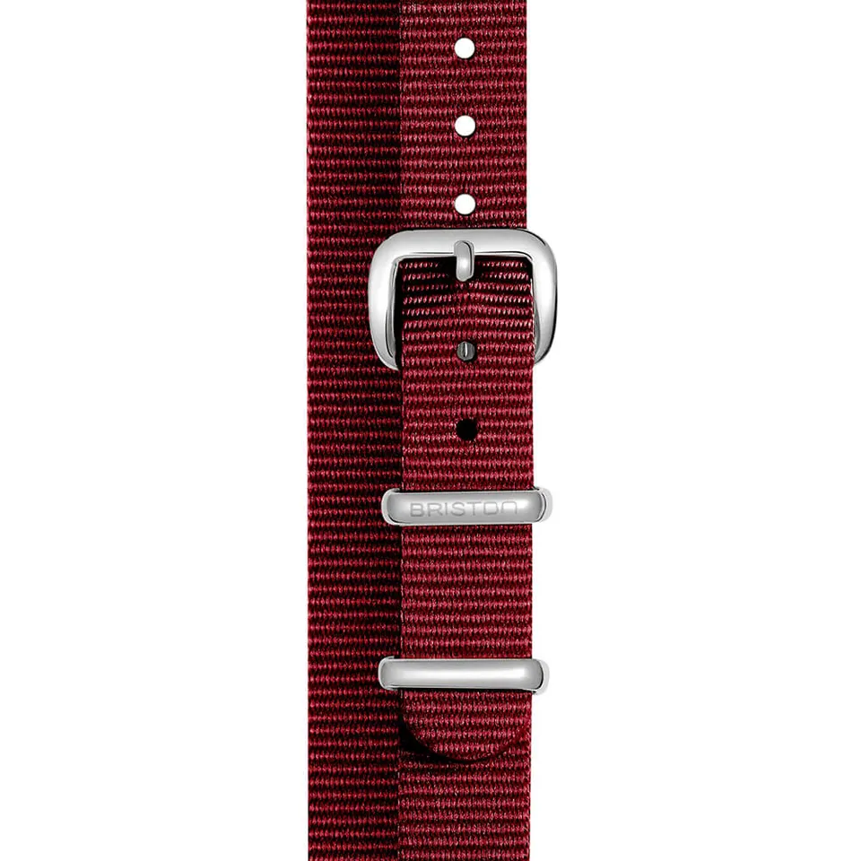 briston-bracelet-type-nato-12-mm-bordeaux-pour-clubmaster-lady image 1