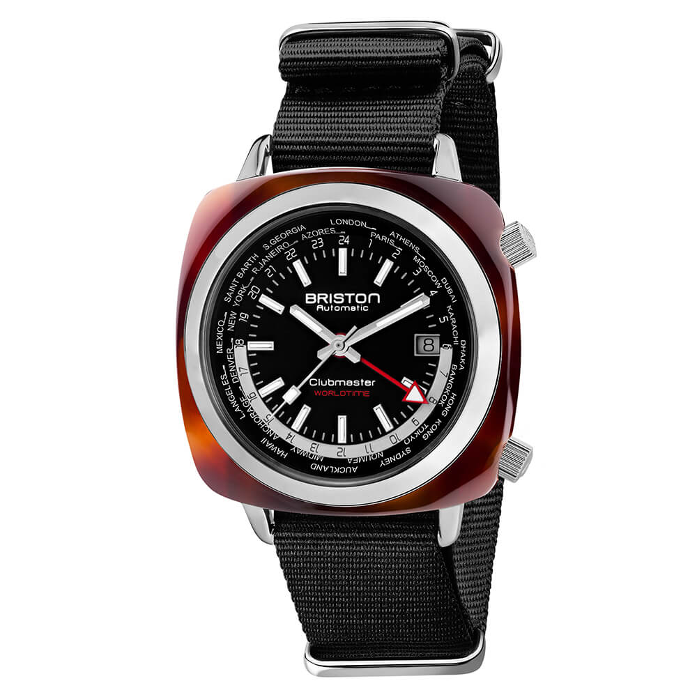 briston-clubmaster-traveler-worldtime-42-mm-noir-gmt-automatique-suisse image 1