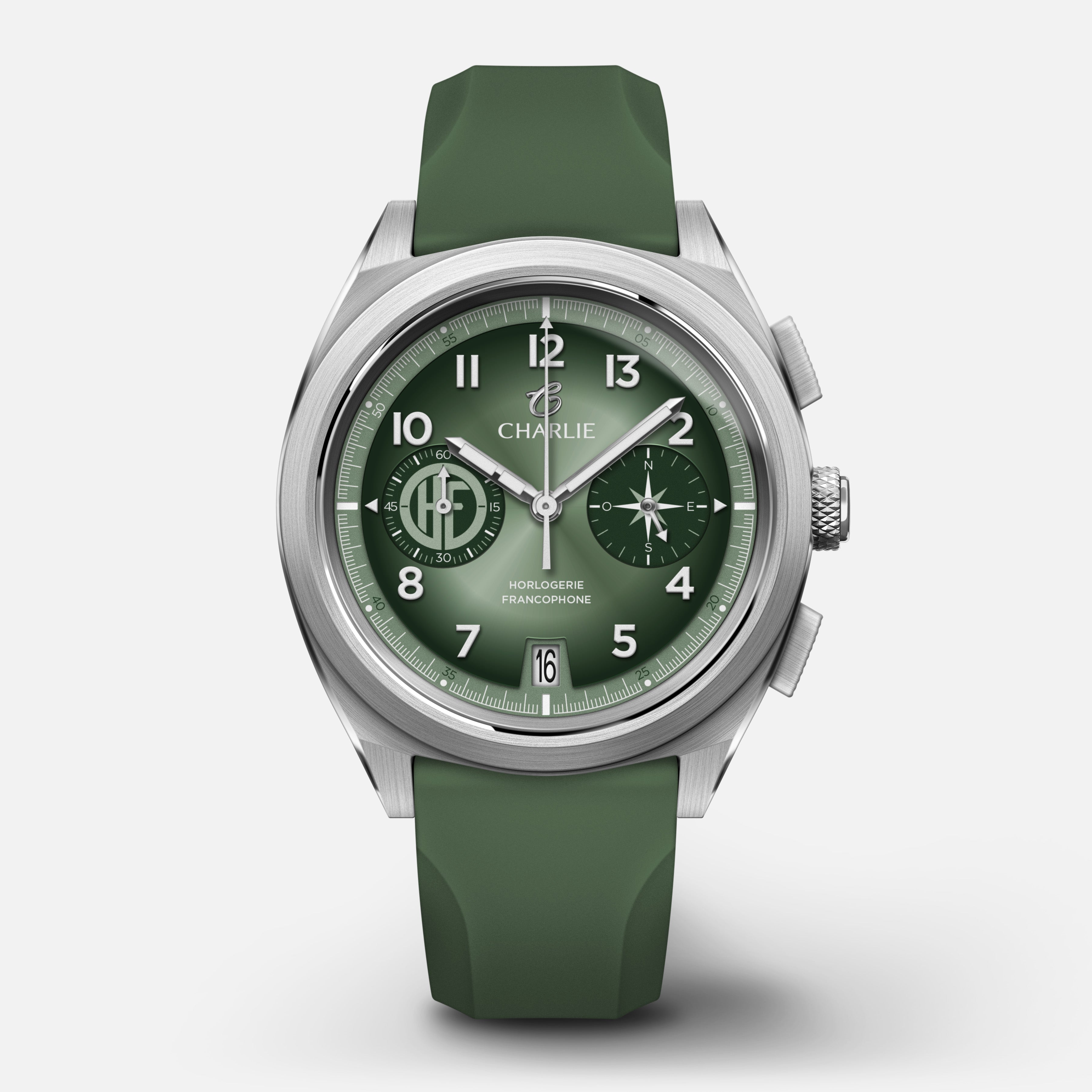 charlie-paris-grx-mecaquartz-chronographe-hf-salvia-montre-field-39mm image 1