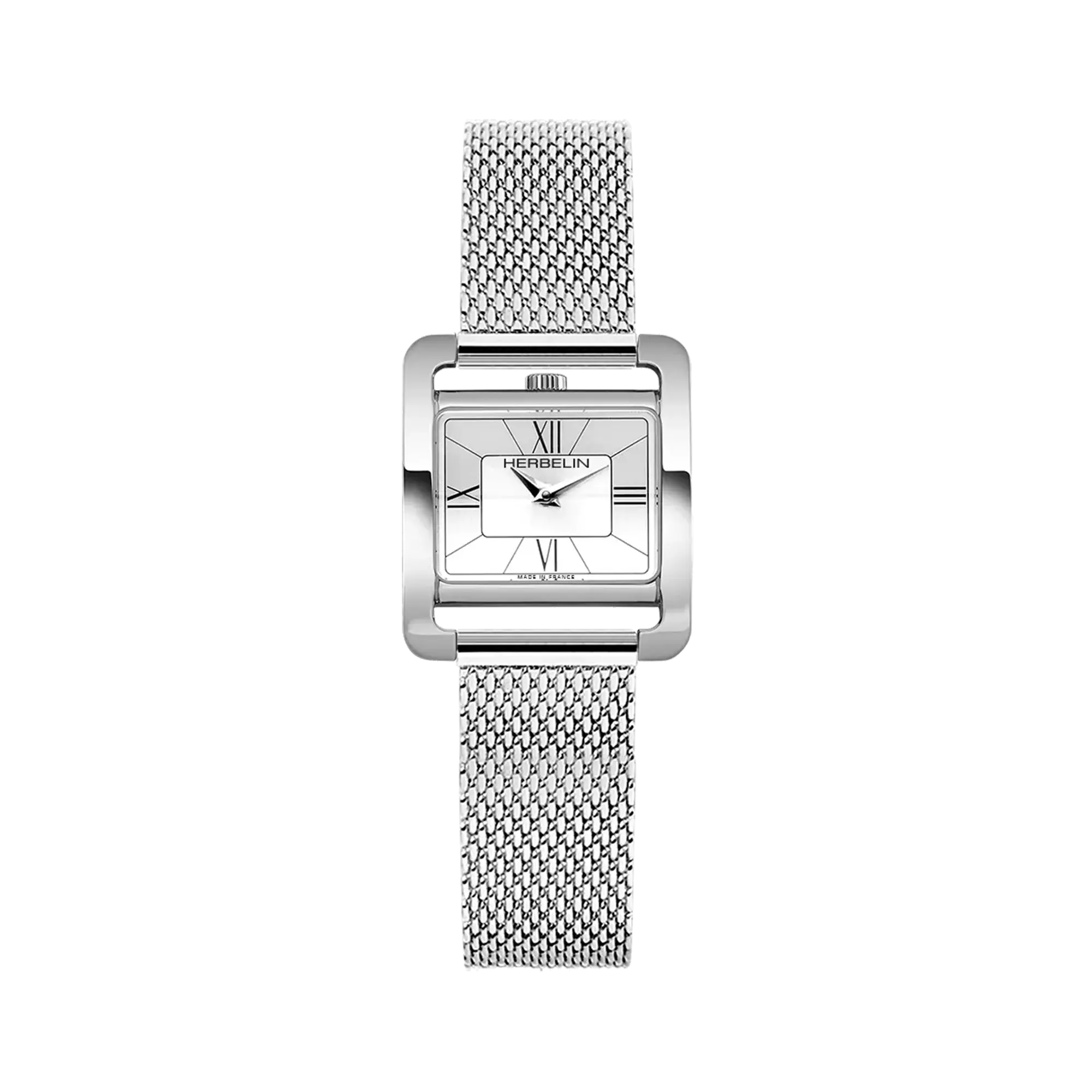 herbelin-ve-avenue-quartz-montre-femme-acier-maille-milanaise image 1