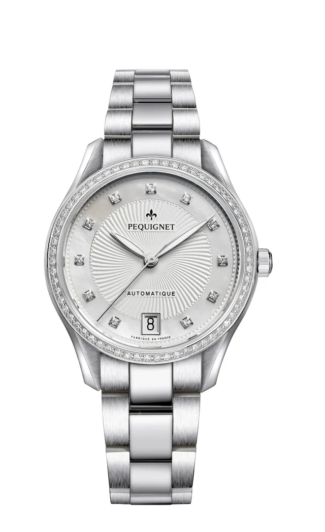 pequignet-l-gance-montre-quartz-femme-62-diamants-nacre image 1