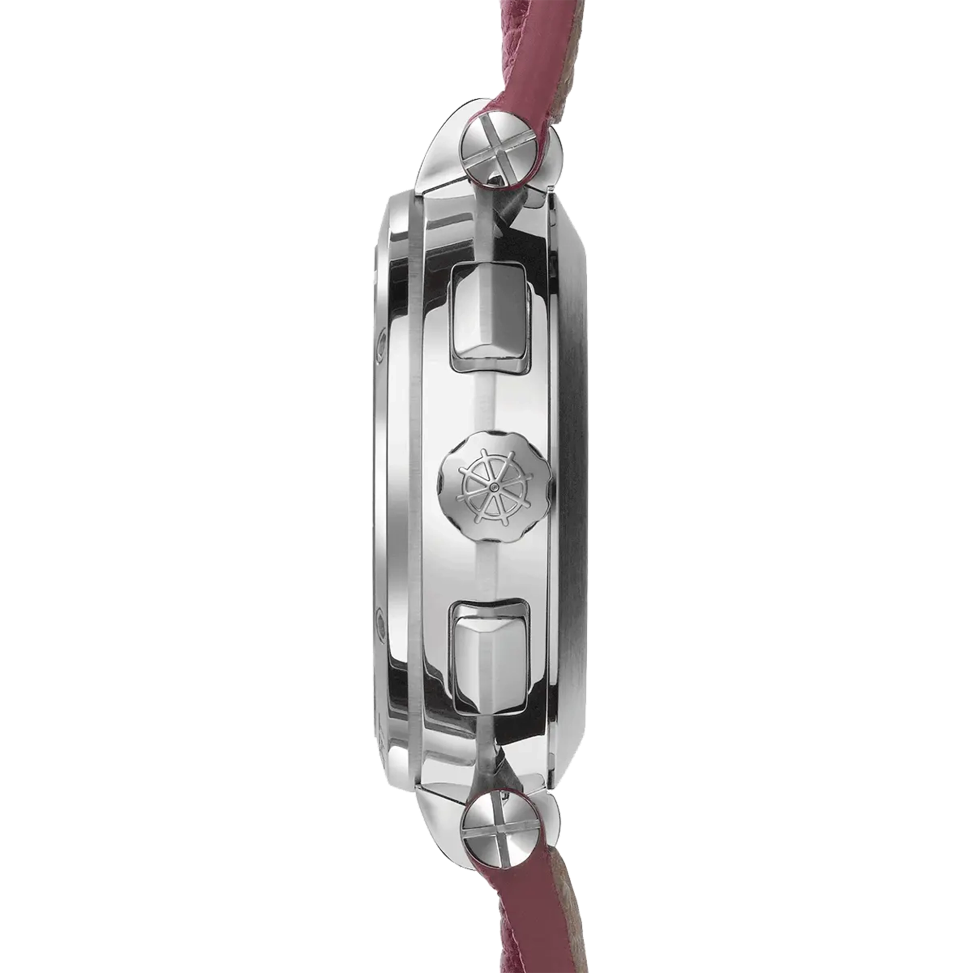 herbelin-newport-chrono-lady-montre-femme-acier-nacre-diamants-cuir-fuchsia image 3