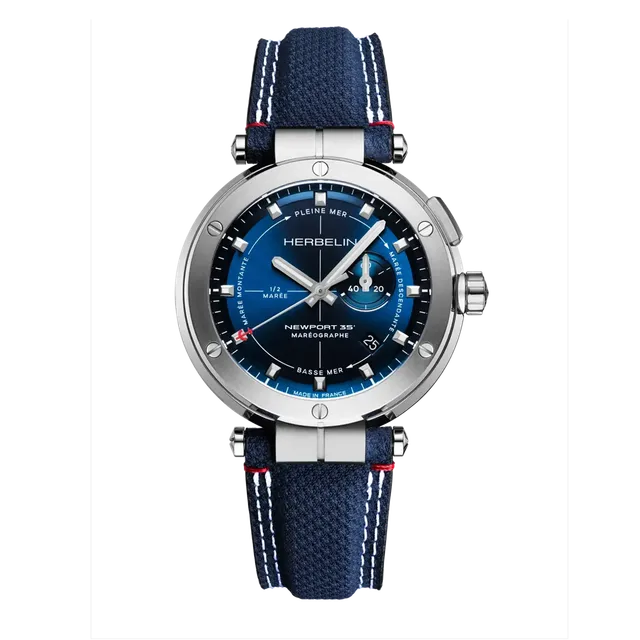 herbelin-newport-mar-ographe-montre-homme-quartz-acier-textile-35e-anniversaire image 1