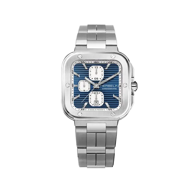 herbelin-cap-camarat-square-chronographe-quartz-homme-acier-bleu image 1