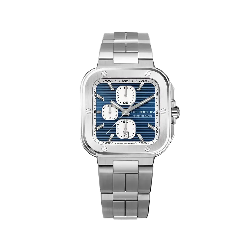 herbelin-cap-camarat-square-chronographe-quartz-homme-acier-bleu image 1