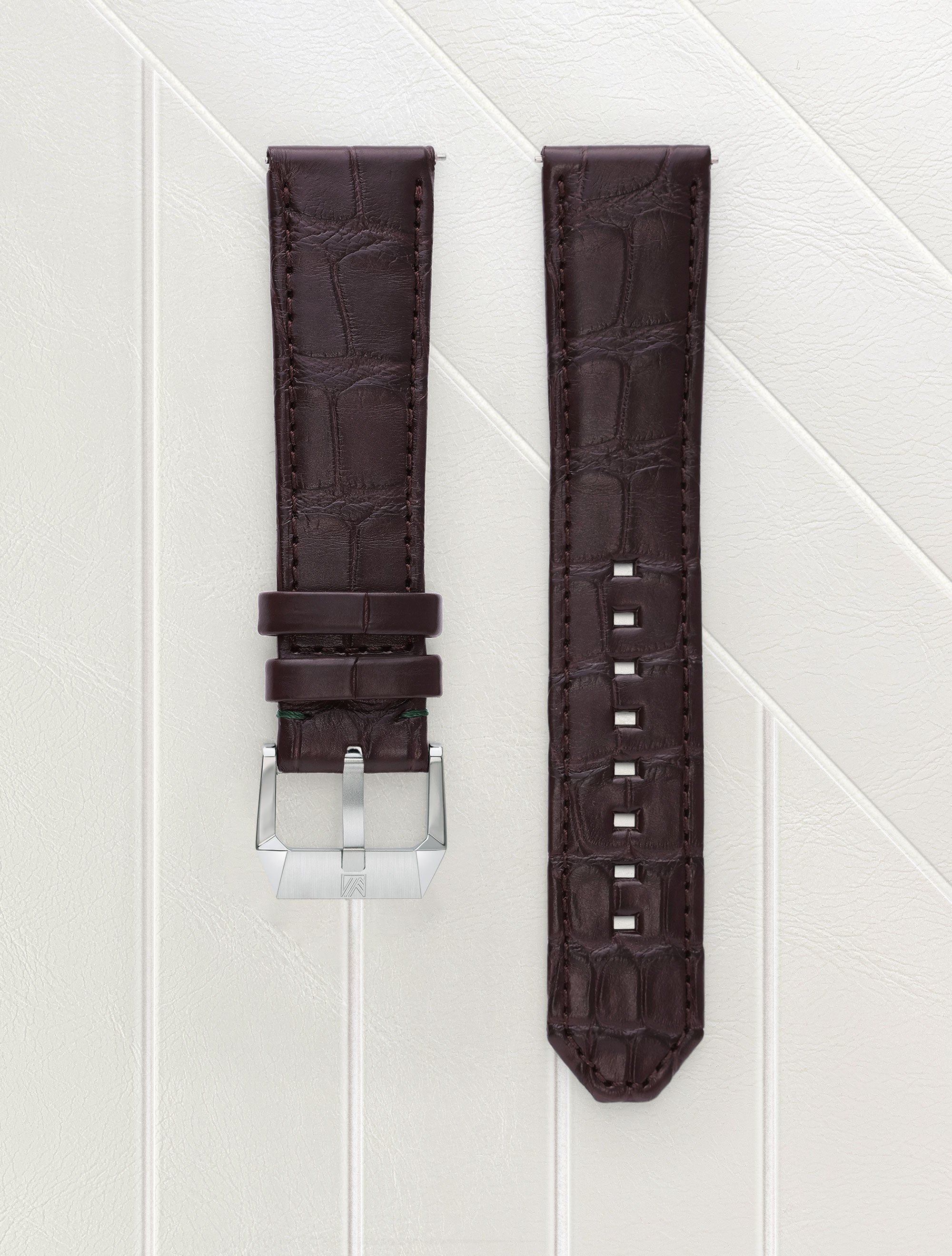 march-la-b-bracelet-alligator-marron-22mm-pour-am2 image 1