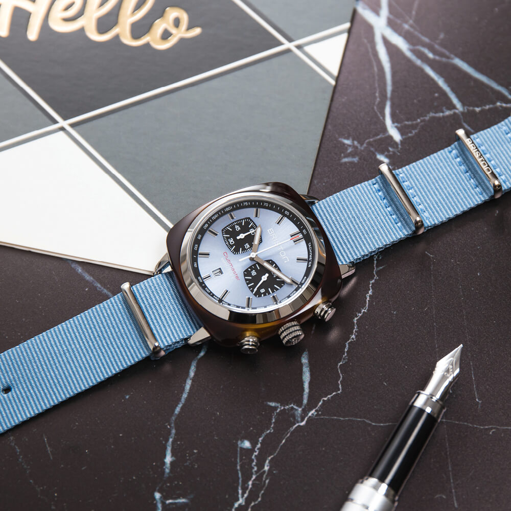 briston-clubmaster-sport-chrono-42-mm-bleu-glacier-quartz image 3