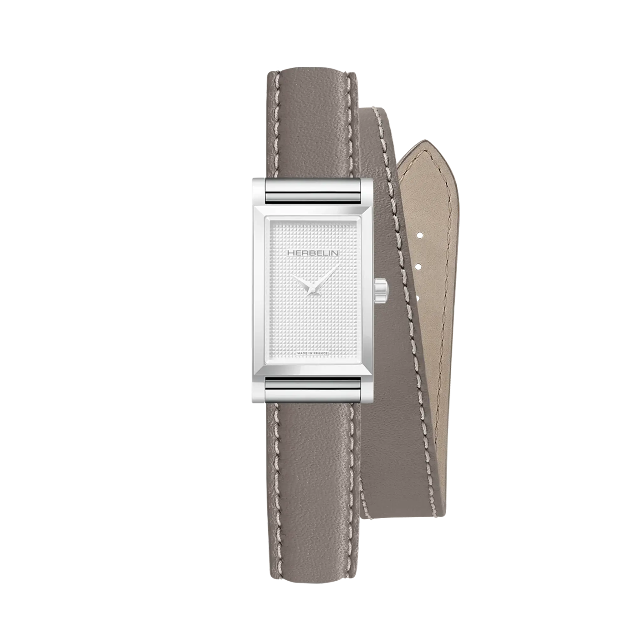 herbelin-antar-s-bracelet-double-tour-cuir-veau-beige-taupe image 2