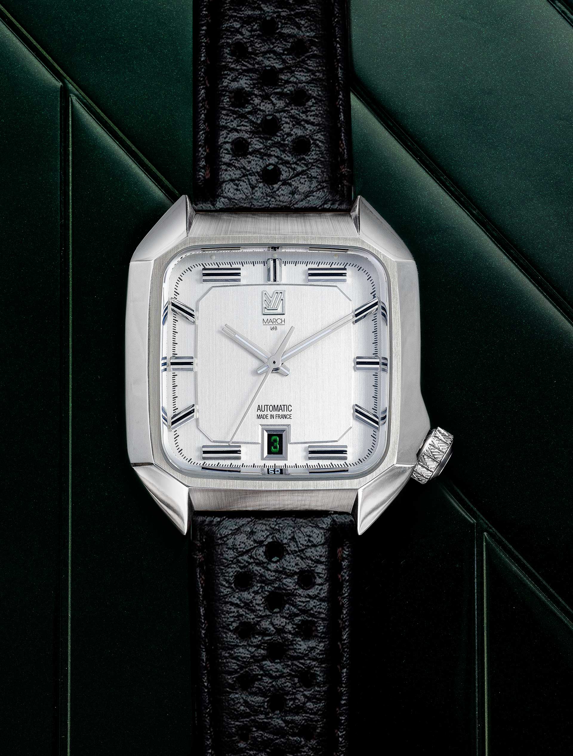 march-la-b-am2-automatique-steel-39-mm-cadran-blanc-montre-homme image 3
