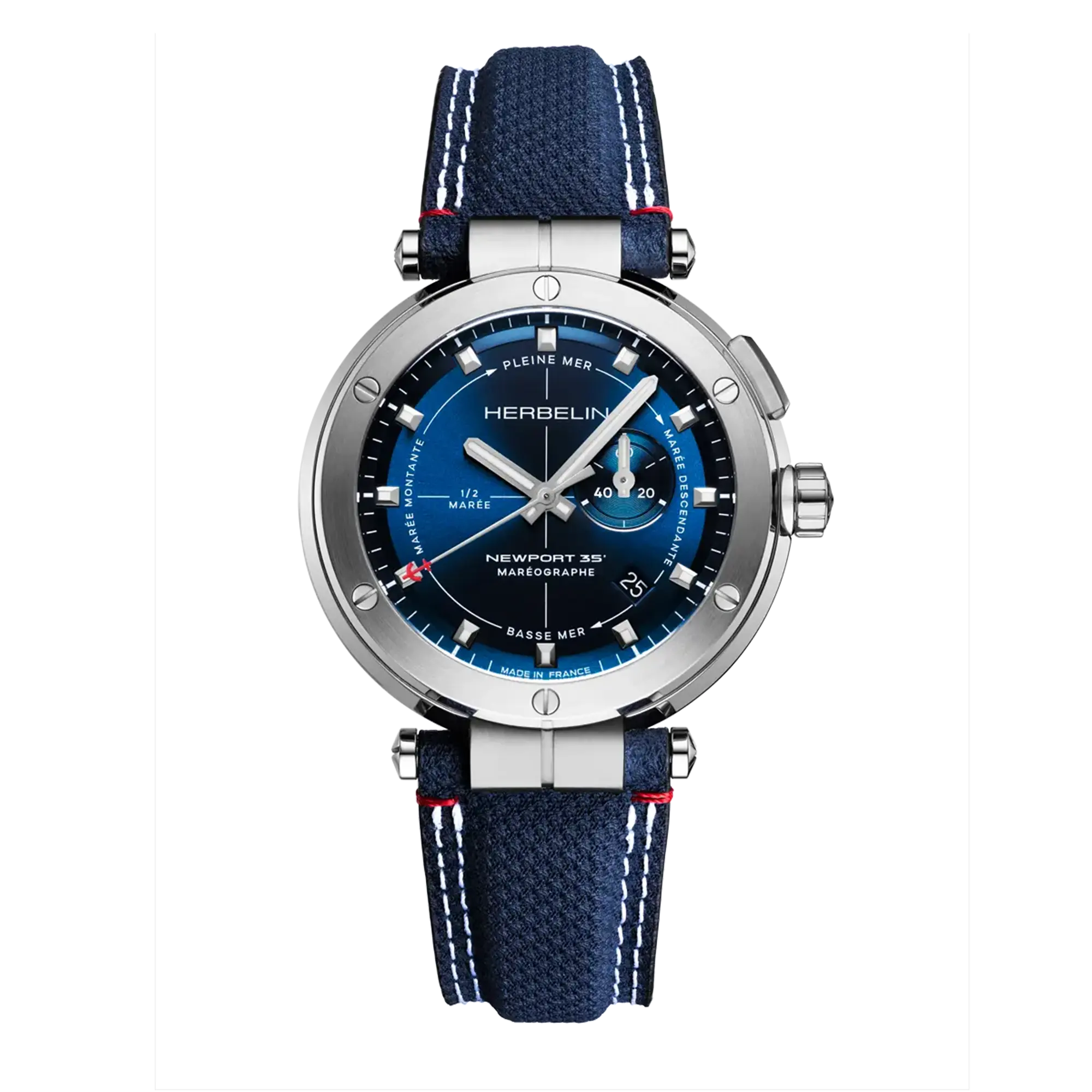 herbelin-newport-mar-ographe-montre-homme-quartz-acier-textile-35e-anniversaire image 1
